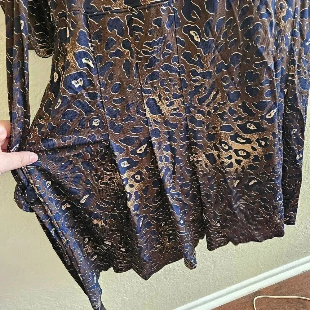 Tory Burch Denise Navy Leopard Dress